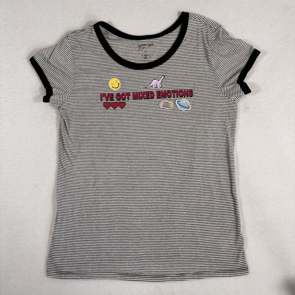 Vtg Arizona Co Women’s XL Baby Tee Short Sleeve Striped